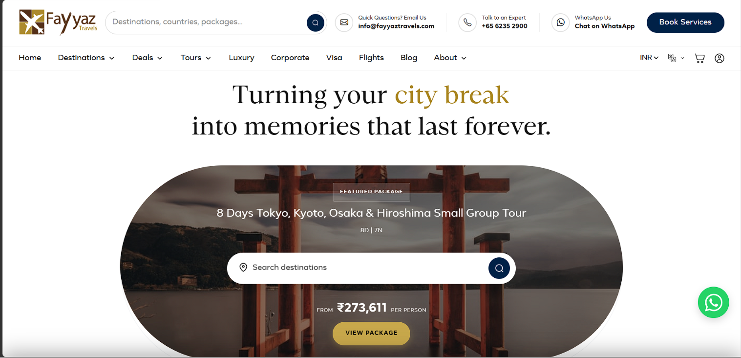 Fayyaz Travels website homepage
